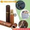 1PC Wooden Hand Sewing Needles Storage Case Needles Bottle Sandalwood Needle Holder Needlework Storage Wood Toothpick Box