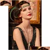 Accessoires de coiffure de couches 1920S FLPER BAND ROAGINE 20S GATSBY AUTRICH FEATHER AVEC CRISTAL Q231204 DROP DIVRAITEMENT FAS DHAXT