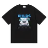 Designer Rhude Mens T-Shirt Hochwertige Tess Designer Casual Mode Kurzarm Europa Amerika Frauen rund Hals T-Shirts US Size S-XXL 245 187