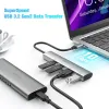 Hubs RSHTECH 10GBPS USB C Hub 4Port USB 3.2 Gen 2 Data Hub de alumínio Splitter USBC portátil para laptops MacBook Pro Air Surface