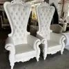 Fabrikant High Back King Chair Groothandel en goedkope bruiloft Beige witte troonstoel voor bruiloftdecoratie