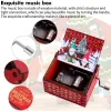 Kerstmuziekbox Hand Crank Delicate vintage houten kerstdecor muziek speelgoed vakantie cadeau schattig kerst ornament