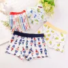 Underwear 4pcs/Lot Boys Boxer Briefs Kids Cotton Underwear Baby Boy Underpants Teenager Cartoon Print Soft Children Panties 214T 2023 New