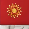 1 stuk 3D Mirror Sun Flower Art Verwijderbare muursticker Acryl Muurschildering Decal Home Room Decor