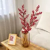 Decoratieve bloemen 6 pc's kerstbomen Red Berry Branch Bessen Picks decor kunstmatige stengels Xmas Fortune Fruit Noel Decoratie 2024