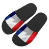 Slippers Femmes Patchéle personnalisé France National Flag Summer Sandals Sandales Outdoor Non-Slip Beach Shoes Platform Flip Flops