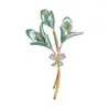 Brosches Lily Flower Brosch Lapel Pin Rhinestone Jewelry Women Wedding Pins Large For Broche Clothes Accessories