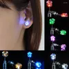 Party Decoration Led Earring Glowing Crystal Rostfritt Ear Drop Light Up Stud Christmas Luminous Neon Bar Rave Wedding Jewelry Gift 1PC