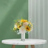 Decoratieve bloemen kunstmatige natuurlijke roos zonnebloem simulatie mariage boeketten bruidsmeisje bruid met bloem huwelijkshuis feest decor