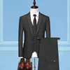 Men's Suits Blazers 2023 Spring New Mens Business Suit Casual Jacket Work Formal Plaid Groomsmen Groom Dress Blazers Coat Pants Vest 3 Piece Set