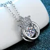 Stone Mo Sang Necklace S925 Sterling Sier Necklace Smart Crown Beating Heart Tanabata Valentines Day Gift