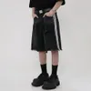 Street Y2K Shorts cuciture a strisce da uomo Shorts strappato Shorts Trendy Fashion Sciioti Sialoni alettini Pants a tre barre Raw Edge240408