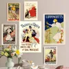 Vintage français Art Nouveau Bohemian Affiche féminine Living Dance Toile peinture imprime