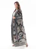 Casual Dresses Miyake Pleated Turndown Collar Vintage Printed Long Sleeve Dress Women 2024 Original Designer Abaya Fashion Looose Coat