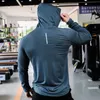 Homme Fitness Tracksuis Course Sport Sweat à capuche Gym de gym