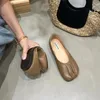 Scarpe casual Versione coreana fondo piatto comodo sola sola pietra quadrata singola 2024 Fashion Simple Women Autunni