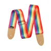 Einstellbarer Regenbogengitarrengurt für akustische E -Gitarre und Bass Multicolor -Nylongürtel für Musikinstrumentenzubehör