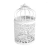 Candle Holders C90D Hollow Holder Candlestick Tealight Hanging Lantern Bird Cage Vintage Wrought