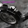 آخر معصم AP مشاهدة Royal Oak Offshore 26400 DaileTers 44mm من الصعب العثور على خلفية بيضاء توقيت السوداء الوجه Panda مجموعة كاملة