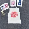 2024 Summer Women Designers O-neck Knit Sleeveless Tanks Fashion Flower Sequin Embroid Lady Tees Luxury Casual Tops T-shirts