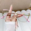 Sonnenbrille 1PC Anti-Blau-helles Frauen Katze Augenbrillen Rahmen Designer übergroße optische Brillen Frames klar