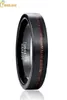 Trendy Wedding Band Black Matte Pure Carbide Tungsten Engagement Ring for Men Acacia Wood Mens Rings Gift Jewelery2605863