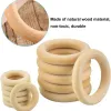 Anneaux en bois inachevés plusieurs tailles Couleur continue des anneaux de cercle en bois naturel pour bricolage Craft Gift Making Decorations Accessoires