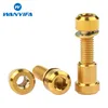 WANYIFA 2st Titanium Nuts+2st M5x16/18/20mm med brickor rundade kolonnhuvudskruvar för 3T -stamfrontgaffel lås