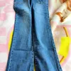 Frauen Jeans Vintage Chic Pocket Bell unten Frühling Herbst Slim Stretch Streetwear Flare Hosen lässig All-Match Skinny Jeanshose