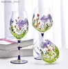 Wine Glasses Creative Hand Painted Red Wine lass Flower Pattern Wine Cup Cocktail Champane Flutes Crystal oblet Home Bar Weddin Drinkware L49