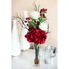 Decorative Flowers Hydrangea Artificial Flower Arrangement Red