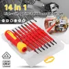 Interchangeable insulated screwdriver set, magnetic slot end, maintenance tool, electrician tool, 380V