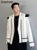 Ternos masculinos Primavera 2024 Blazers preto cor branca correspondente a um botão Men Mulheres moda moda de manga longa de peito único personalizado