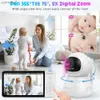 Baby Monitors 5-inch IPS screen pan zoom camera video baby monitor with 30 hour battery 2-way communication night vision temperature lullaby SD cardC240412