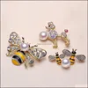 Jewelry Settings Animal Pearl Brooch Setting Rhinestone For Women Fashion Accessories 9 Styles Diy Pins Christmas Drop Delivery Dhxf8