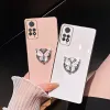 3D Butterfly Ring Phone Holder Plating Case For Xiaomi Redmi Note 12 Pro 4G 5G 12S 11 11S 10 10S 9S 12C 10A 9C 9A A1 Plus Cover