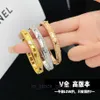 High End Designer Bangles voor Vancleff v Gold High Edition CNC Caleidoscope Smalle editie Bracelet voor vrouwen dik vergulde 18K Rose Gold Volledige Diamond Clover Bracelet