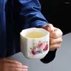 Filiżanki spodki europejskie pastoralne ceramiczne ręcznie malowane przeciwpaczanie kawy kubek kubek prosty herbata domowa biuro woda filiżanka kreatywna teacup