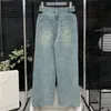 Designer Waist Hollow Jeans Pants for Women Design Metal Letter Denim Pantaloni di alta qualità Jean Womens Streetwear