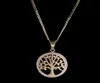 14K Gold Plated Iced Out Tree Of Life Pendant Necklace Micro Pave Cubic Zirconia Diamonds Rapper Singer accessories8812353
