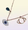 2019 Classic Evil Eye Necklace Jewelry for Women Girls Jewelry Set Gift Silver Rose Gold 2Colors 925 Sterling Silver Plated4774524