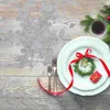 Kitchen Storage Snowflake Cutlery Set Xmas Party Accessory Fork Bags Tableware Holders Adorable Exquisite Cover Grey Decor