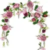 Dekorativa blommor Artificial Peony Garland Rose Flower Vine Wedding Arch for Decor Home Christmas Party Table Decoration