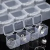 1-20PCS Mini opbergdoos transparante vierkante plastic doos oorbellen sieraden verpakking opslag kleine vierkante doos sieraden organisator