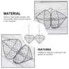 Decorative Flowers 2pcs Wire Wreath FrameHeart Shape Pot Metal Hanging Planter Flower Basket Wall Holder For Indoor Outdoor Home