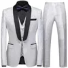 Мужские костюмы Blazers 2023 весенний осенний мужской случайный бизнес -бутик цветочный костюм Три куски набор / мужская куртка брюки брюки жилет