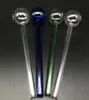 60 tum 15 cm XL glasoljebrännare rör klar rosa blå grön billig pyrex glas olje brännare vatten handrör röker rör1569782