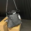 High definition version small size mm6 top layer cowhide women's bag casual internet celebrity versatile handheld one shoulder crossbody chain shell bag 240415