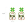 Boucles d'oreilles en peluche 2x st.Patrick's Day Temperament Unique Irish Jewelry for Women Graduation Graduation Saint Valentin Holidi Gras