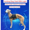 Dog Apparel Hunting Vest With Remote Tracking Light Waterproof Rechargeable Four-Led Bead Back